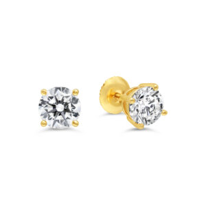 4-Claw Screwback Studs, 1.40ct