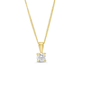 4-Claw Pendant with Curb Chain, .25ct