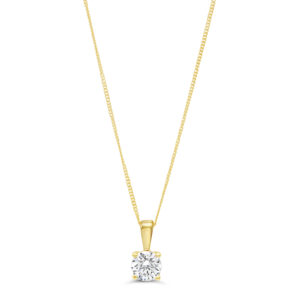 4-Claw Pendant with Curb Chain, .50ct