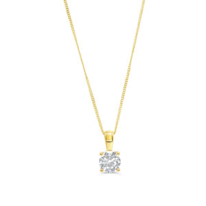 4-Claw Pendant with Curb Chain, .70ct