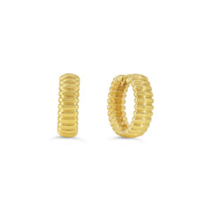 Ribbed Huggies Earrings, Large