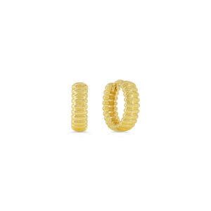 Ribbed Huggies Earrings, Medium