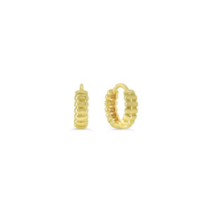 Ribbed Huggies Earrings, Small