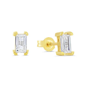 Emerald Cut Stud Earrings
