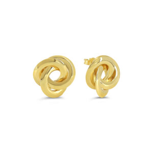 High-Polished Love Knot Studs, Medium