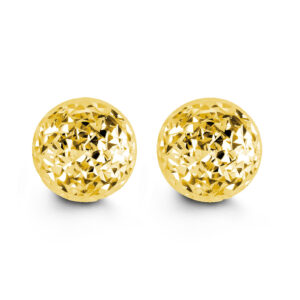Diamond-Cut Ball Stud Earrings - 10MM