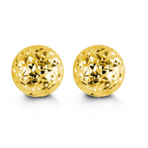 Diamond-Cut Ball Stud Earrings - 8MM