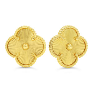Diamond Cut Clover Earrings, Mini