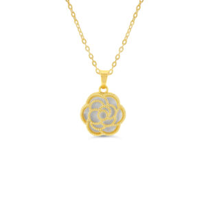 Mother of Pearl Flower Pendant, Cable Chain