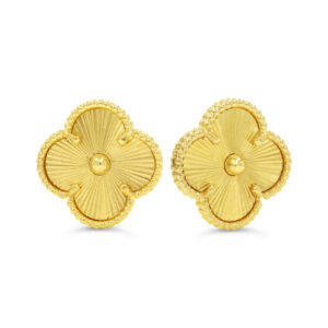 Diamond Cut Clover Earrings, Small