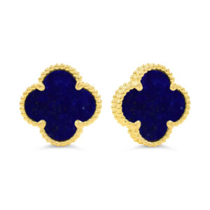 Lapis Lazuli Clover Earrings, Small