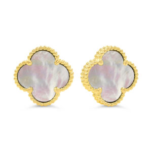Mother Of Pearl Clover Earrings, Small