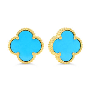 Turquoise Clover Earrings, Small