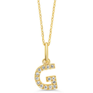 Diamond Initial Pendant, Cable Chain - G