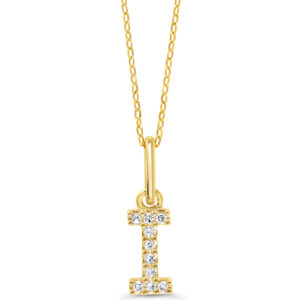 Diamond Initial Pendant, Cable Chain - I