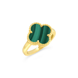 Malachite Clover Ring