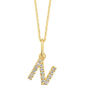 Diamond Initial Pendant, Cable Chain - N
