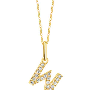 Diamond Initial Pendant, Cable Chain - W