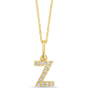 Diamond Initial Pendant, Cable Chain - Z