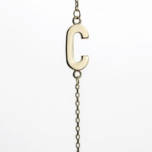 Sideways Initial Necklace , C