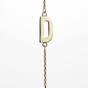Sideways Initial Necklace , D