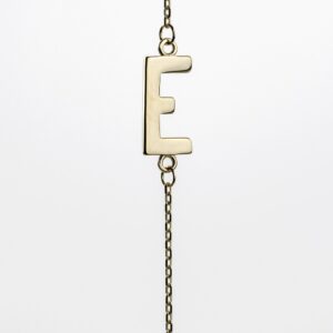Sideways Initial Necklace , E