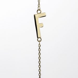Sideways Initial Necklace , F