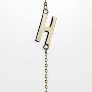 Sideways Initial Necklace , H
