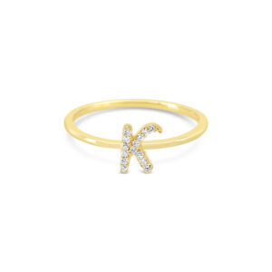 Lab Diamond Initial Ring, K