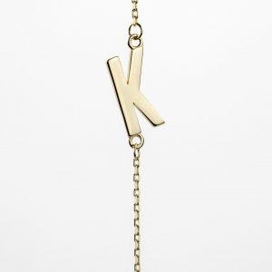 Sideways Initial Necklace , K