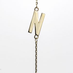 Sideways Initial Necklace , N