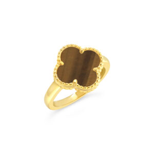 Tiger's Eye Clover Ring