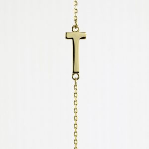 Sideways Initial Necklace , T