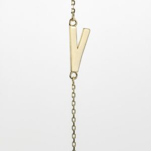 Sideways Initial Necklace , V