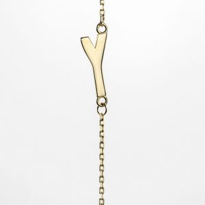 Sideways Initial Necklace , Y