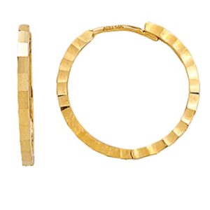 Diamond Cut Square Tube Endless Huggie Earrings