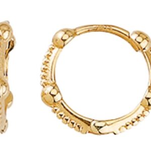 Ball X Beaded Mini Huggie Earrings