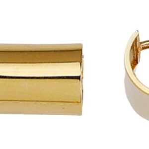 High Polished Wide Tube Huggie Earrings