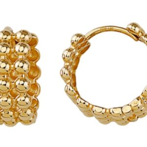 Triple Row Bobble Huggie Earrings