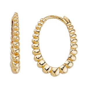 Graduated Beads Oval Huggie Earrings