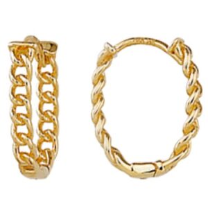 Chain Link Oval Huggie Earrings
