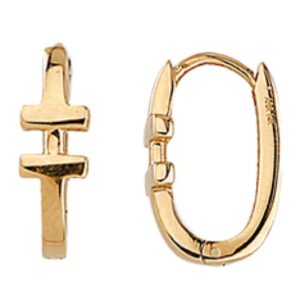 Double-T Oval Huggie Earrings
