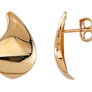 Flat Teardrop Stud Earrings